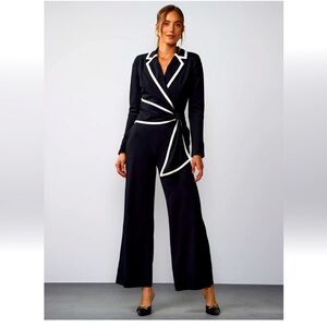 long sleeves, sophisticated wrap style jumpsuit